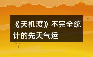 《天機(jī)渡》不完全統(tǒng)計的先天氣運