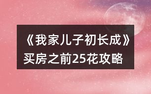 《我家兒子初長(zhǎng)成》買房之前25花攻略