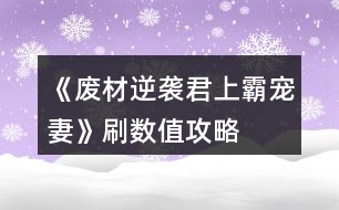 《廢材逆襲君上霸寵妻》刷數(shù)值攻略