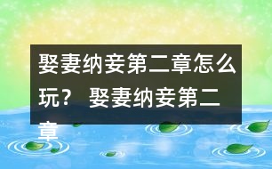 娶妻納妾第二章怎么玩？ 娶妻納妾第二章攻略