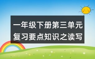 一年級(jí)下冊(cè)第三單元復(fù)習(xí)要點(diǎn)知識(shí)之讀寫(xiě)提示