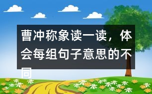 曹沖稱象讀一讀，體會每組句子意思的不同，再用加點的詞語各說一句話。