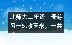 北師大二年級上冊練習(xí)一5.收玉米，一共收了多少根玉米。