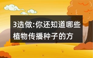 3、選做:你還知道哪些植物傳播種子的方法?可以選用下面的詞語，仿照課文說一說。