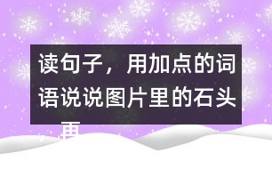 讀句子，用加點的詞語說說圖片里的石頭，再選一張圖片寫下來。