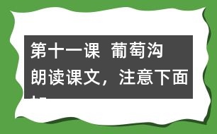 第十一課  葡萄溝  朗讀課文，注意下面加點字的讀音。