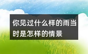 你見(jiàn)過(guò)什么樣的雨當(dāng)時(shí)是怎樣的情景