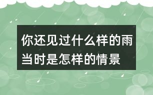 你還見過什么樣的雨當(dāng)時(shí)是怎樣的情景