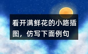 看開(kāi)滿鮮花的小路插圖，仿寫(xiě)下面例句