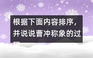 根據(jù)下面內(nèi)容排序，并說(shuō)說(shuō)曹沖稱(chēng)象的過(guò)程？