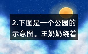 2.下圖是一個公園的示意圖。王奶奶繞著公園走一圈是多少米？