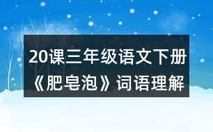 20課三年級(jí)語文下冊《肥皂泡》詞語理解