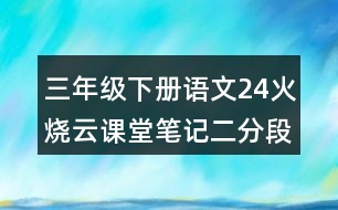 三年級(jí)下冊(cè)語(yǔ)文24火燒云課堂筆記二：分段及大意