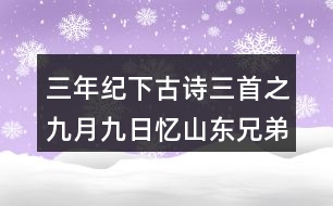 三年紀下古詩三首之九月九日憶山東兄弟重難點課堂筆記