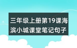 三年級(jí)上冊第19課海濱小城課堂筆記句子解析