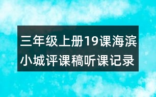 三年級上冊19課海濱小城評課稿聽課記錄教學(xué)反思