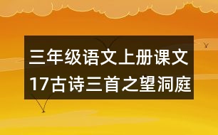 三年級(jí)語(yǔ)文上冊(cè)課文17古詩(shī)三首之望洞庭課堂筆記常見(jiàn)多音字