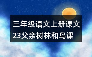 三年級語文上冊課文23父親、樹林和鳥課堂筆記常見多音字