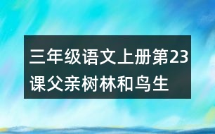 三年級(jí)語文上冊(cè)第23課父親、樹林和鳥生字組詞與近反義詞