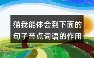 貓我能體會(huì)到下面的句子帶點(diǎn)詞語的作用，還能用這些詞語說句子呢。