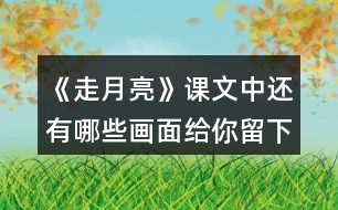 《走月亮》課文中還有哪些畫(huà)面給你留下了深刻的印象？和同學(xué)交流。