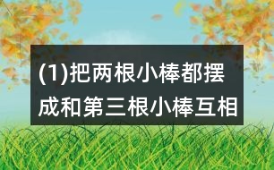 (1)把兩根小棒都擺成和第三根小棒互相平行?？匆豢矗@兩根小棒互相平行嗎?