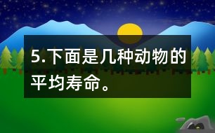 5.下面是幾種動(dòng)物的平均壽命。