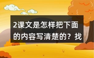 2、課文是怎樣把下面的內(nèi)容寫清楚的？找出相關(guān)句子讀一讀。 ◇老麻雀的無畏 ◇獵狗的攻擊與退縮