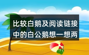 比較白鵝及閱讀鏈接中的白公鵝想一想兩位作家筆下的鵝有什么共同點