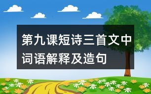 第九課短詩(shī)三首文中詞語(yǔ)解釋及造句