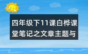 四年級(jí)下11課白樺課堂筆記之文章主題與分段