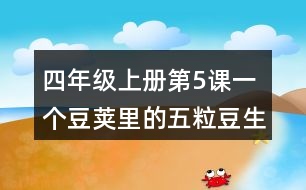 四年級上冊第5課一個豆莢里的五粒豆生字注音組詞