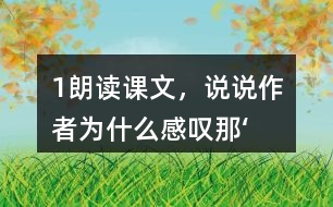 1、朗讀課文，說(shuō)說(shuō)作者為什么感嘆“那‘鳥(niǎo)的天堂’的確是鳥(niǎo)的天堂”。