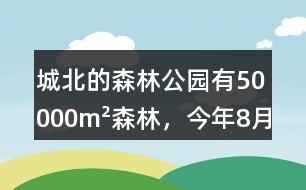 城北的森林公園有50000m2森林，今年8月份這片森林一共吸收了多少二氧化碳?