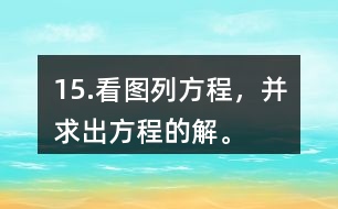 15.看圖列方程，并求出方程的解。