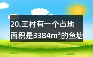 20.王村有一個(gè)占地面積是3384m2的魚塘(如下圖)。