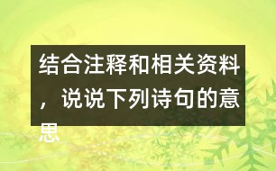 結(jié)合注釋和相關(guān)資料，說說下列詩(shī)句的意思，王師北定中原日，家祭無忘告乃翁。