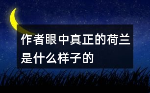 作者眼中真正的荷蘭是什么樣子的