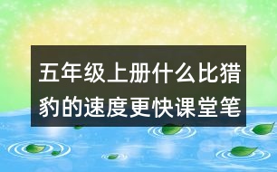 五年級(jí)上冊(cè)什么比獵豹的速度更快課堂筆記