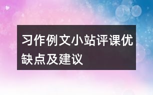 習(xí)作例文：小站評課優(yōu)缺點及建議