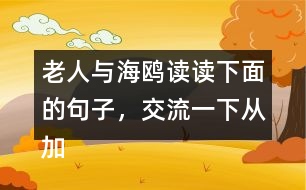 老人與海鷗讀讀下面的句子，交流一下從加點(diǎn)的詞句中體會(huì)到了什么，再把句子抄下來(lái)。