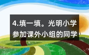 4.填一填。光明小學參加課外小組的同學有100人，參加各個小組的人數(shù)如下表。