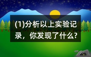 (1)分析以上實驗記錄，你發(fā)現(xiàn)了什么?