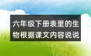 六年級下冊表里的生物根據(jù)課文內(nèi)容說說我是個(gè)什么孩子