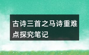 古詩三首之馬詩重難點探究筆記