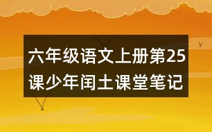 六年級語文上冊第25課少年閏土課堂筆記近義詞反義詞