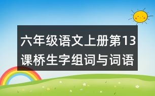 六年級(jí)語文上冊第13課橋生字組詞與詞語理解