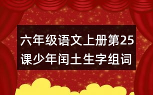 六年級(jí)語(yǔ)文上冊(cè)第25課少年閏土生字組詞與近反義詞