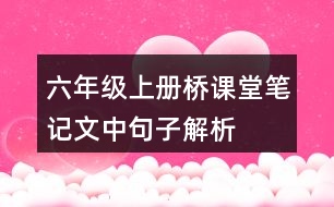 六年級上冊橋課堂筆記文中句子解析