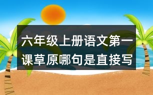 六年級上冊語文第一課草原哪句是直接寫草原景色的？